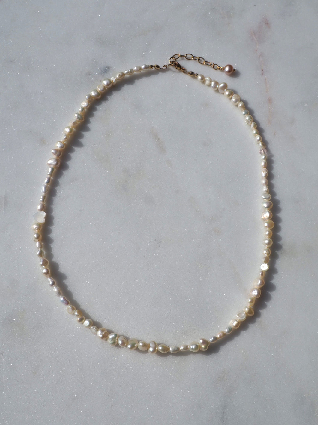 Dainty Heart Pearl Choker