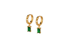 Load image into Gallery viewer, Emerald Piet Hoops