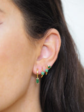 Load image into Gallery viewer, Emerald Piet Hoops